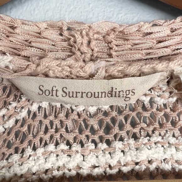 Soft Surroundings Women's S Lucie Cardigan Sweater Striped Metallic Open Front - Picture 5 of 10